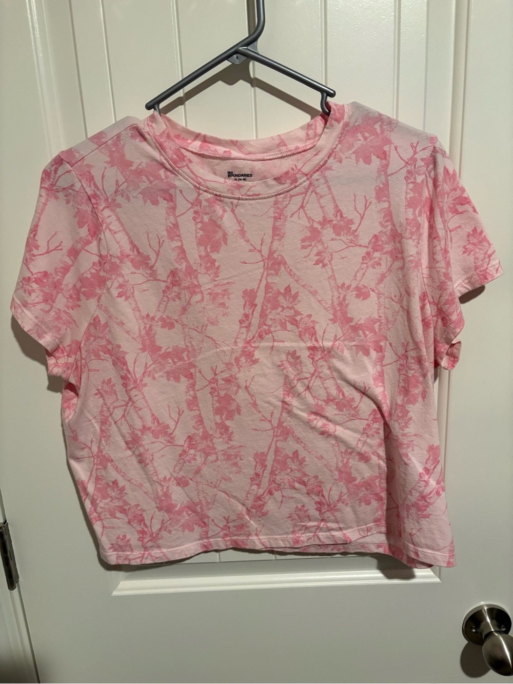 No Boundaries Pink Camouflage Crop Tee